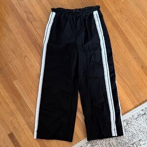 Women’s Black Track Pants with White Stripes